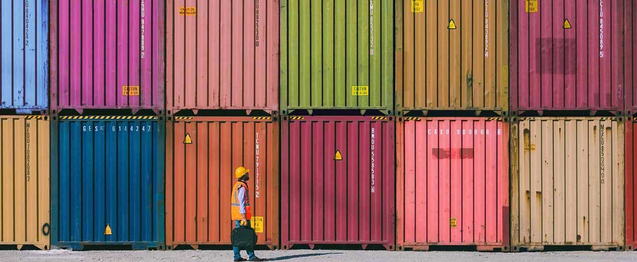 colorful ship containers
