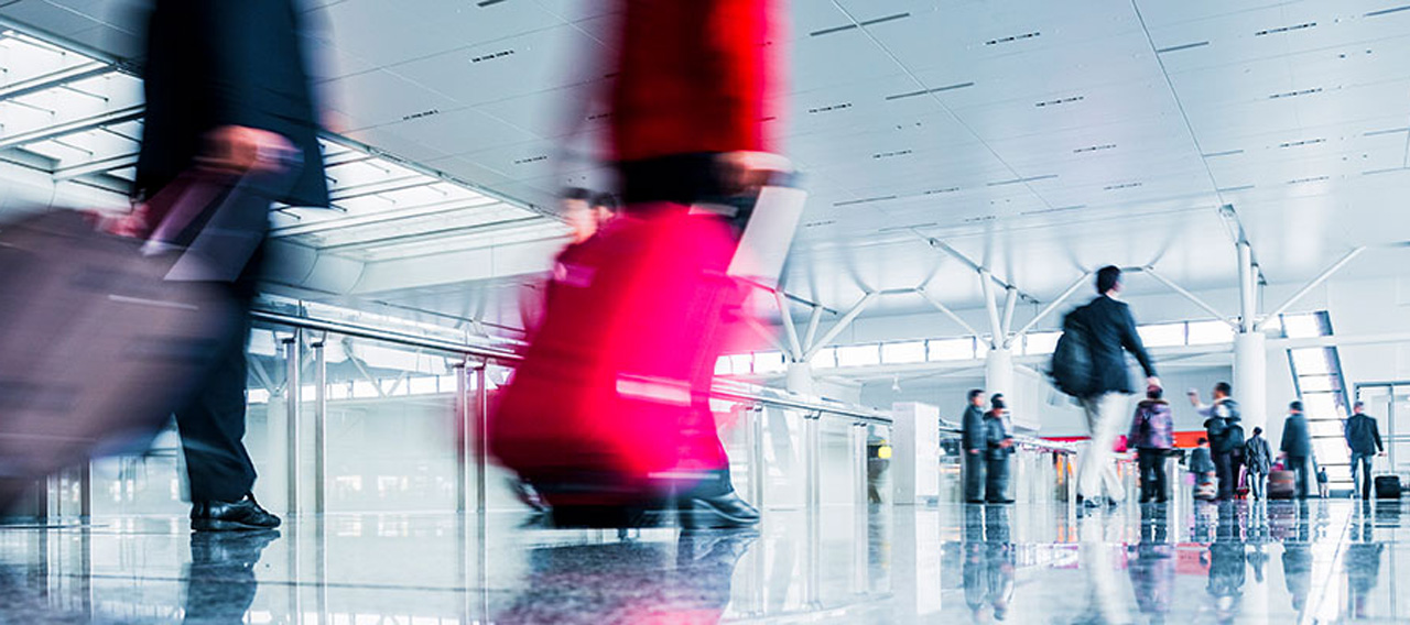 people moving in airport