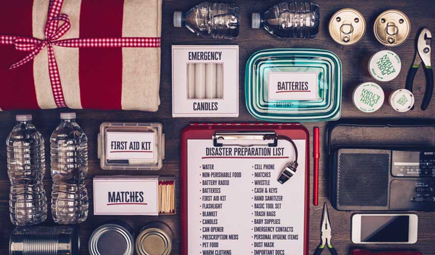 An emergency preparedness kit
