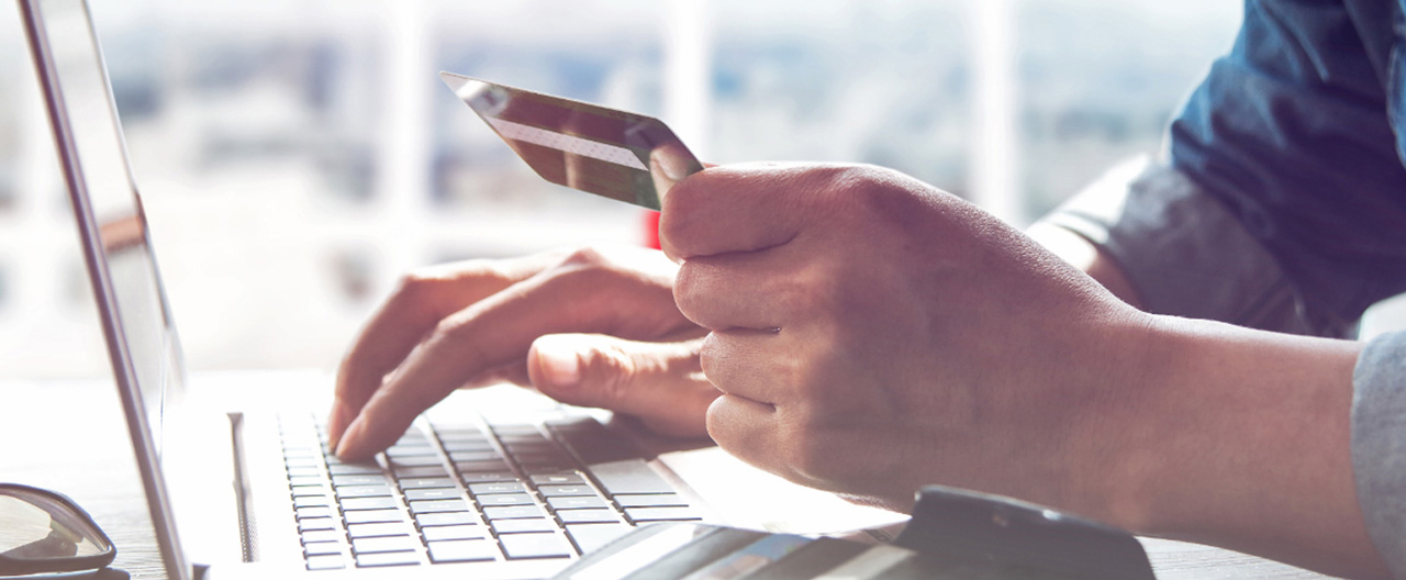 online shopping on laptop