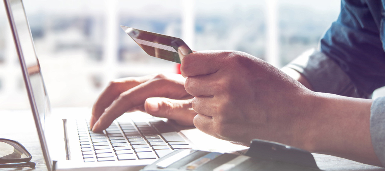 online shopping on laptop