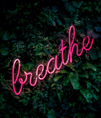 breathe neon sign