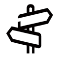 directional signage icon - black