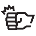 violence - fist punching icon - black