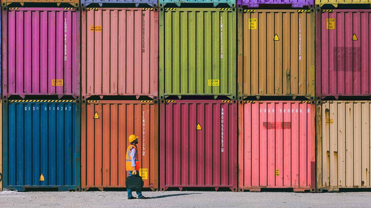 colorful shipping container