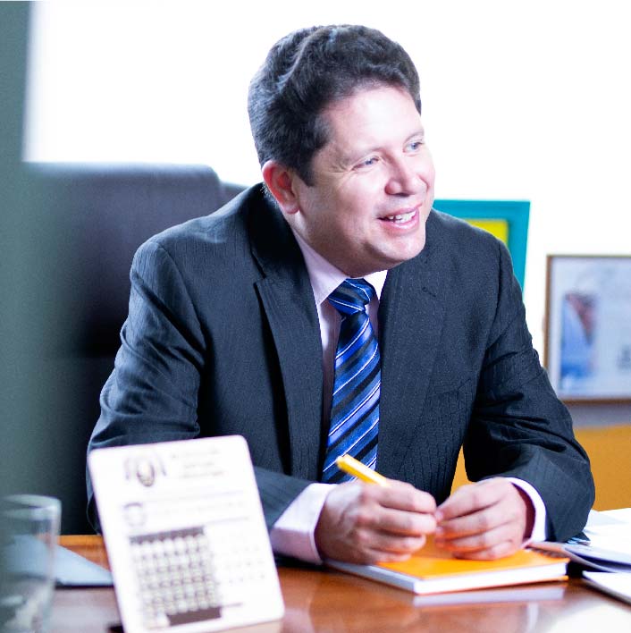 a man sitting at a desk