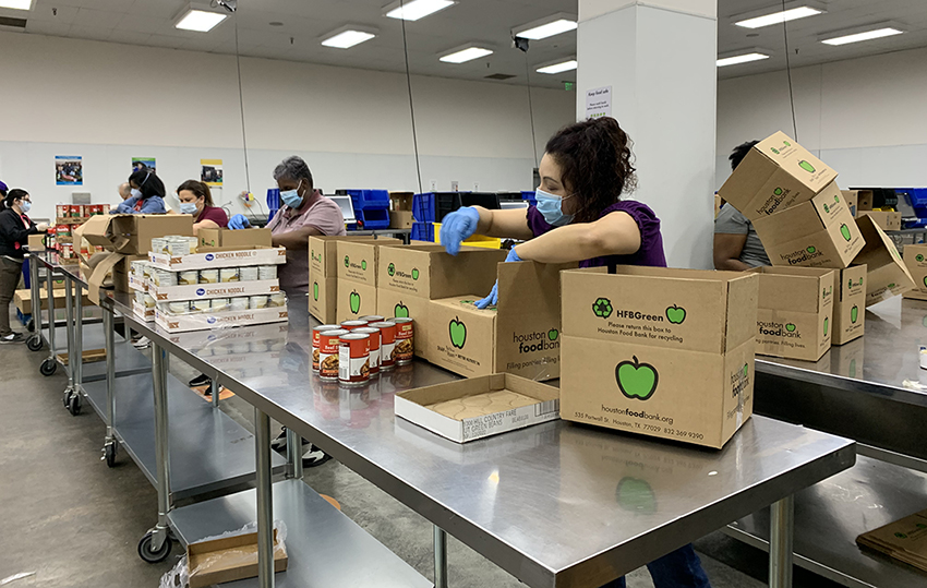 Volunteers from the Houston Food Bank