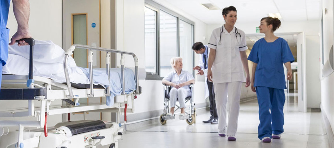 doctors walking in hospital