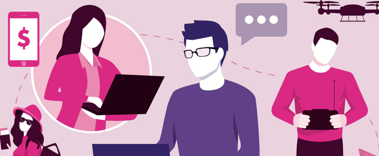 male and female workers graphic