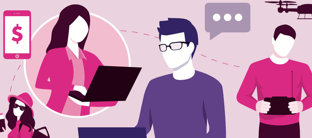 male and female workers graphic