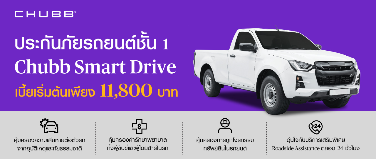 ประกันภัยรถยนต์ประเภท 1 Chubb Smart Drive