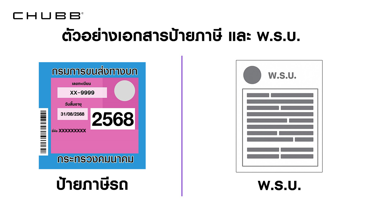 พ.ร.บ. รถยนต์กับป้ายภาษีรถยนต์ ต่างกันยังไง