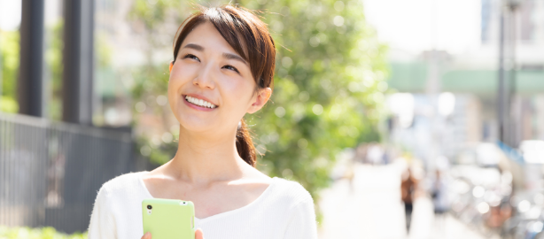 women happy with smile