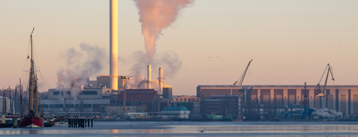 large pipe leading to factory