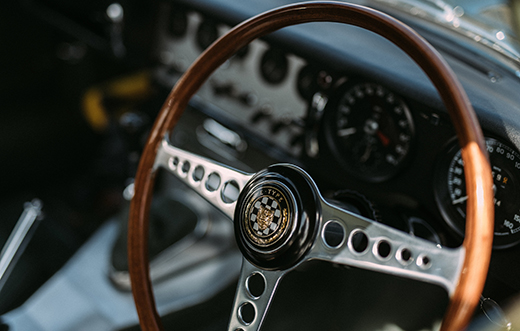 Steering wheel of a classic car