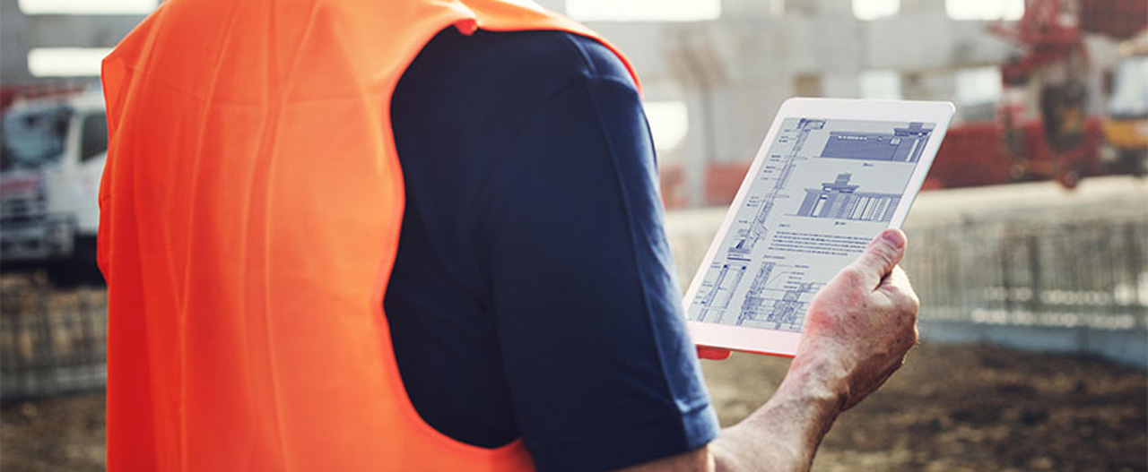 construction worker tablet