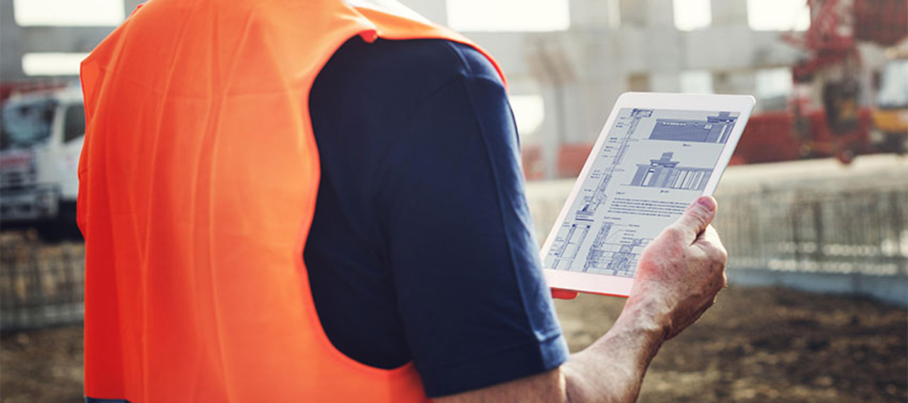 construction worker tablet