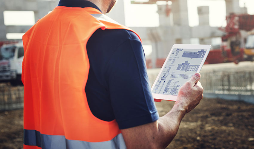 construction worker tablet