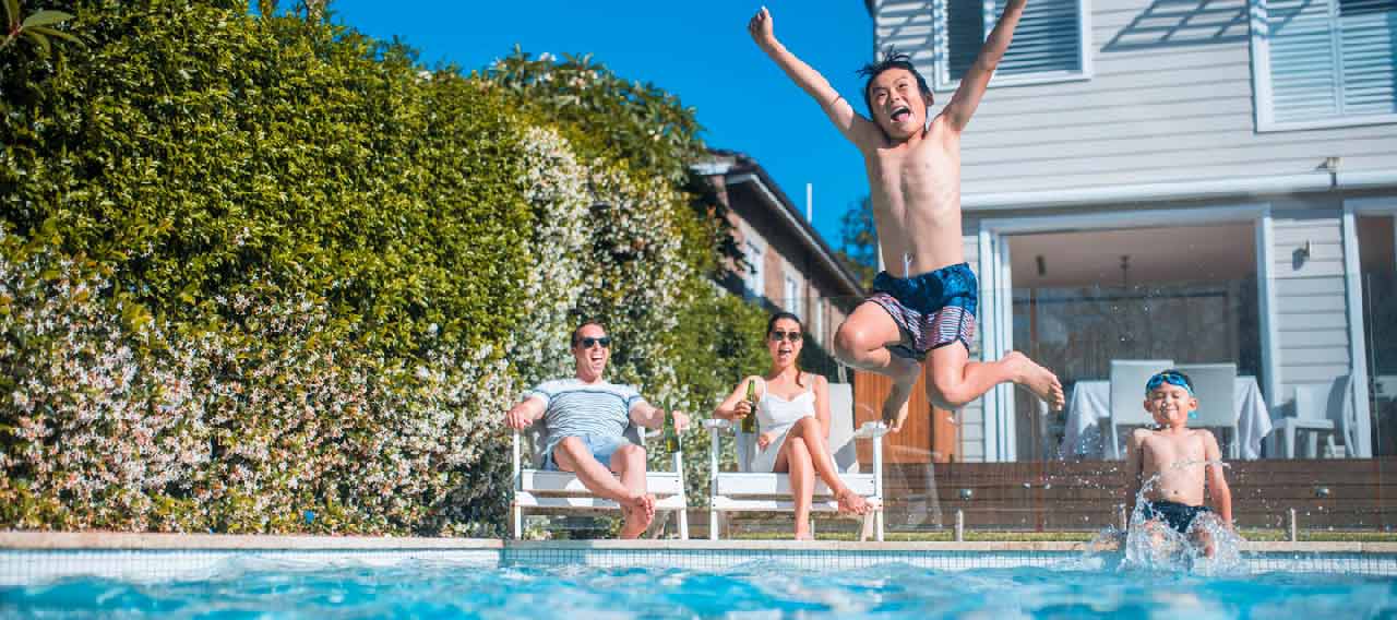 family pool party