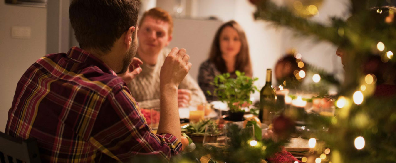 dinner table with friends