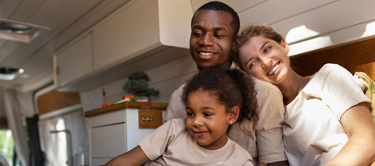 family watching a laptop