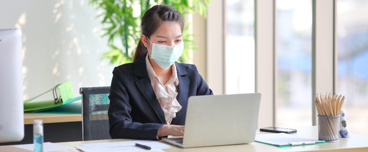 female working facemask