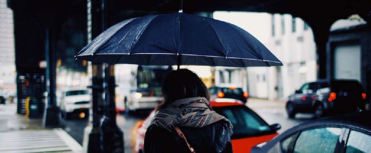 person under an umbrella