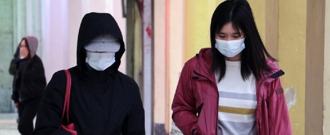 two people with facemask