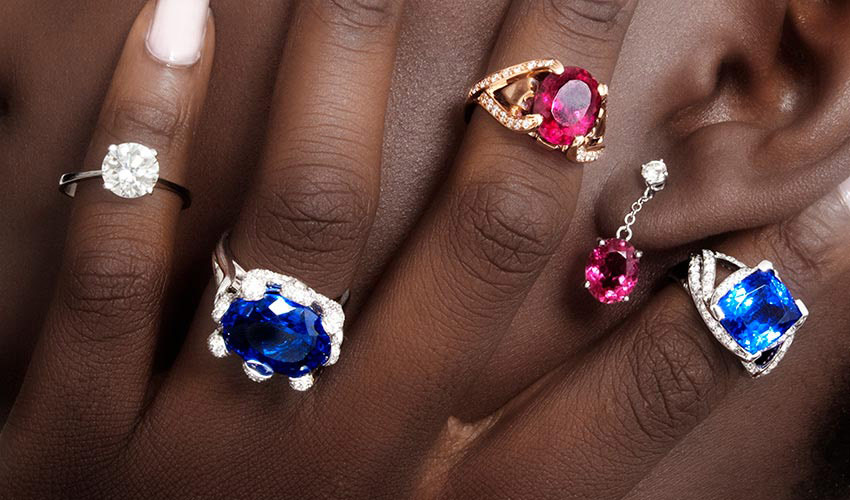 diamond and sapphire rings