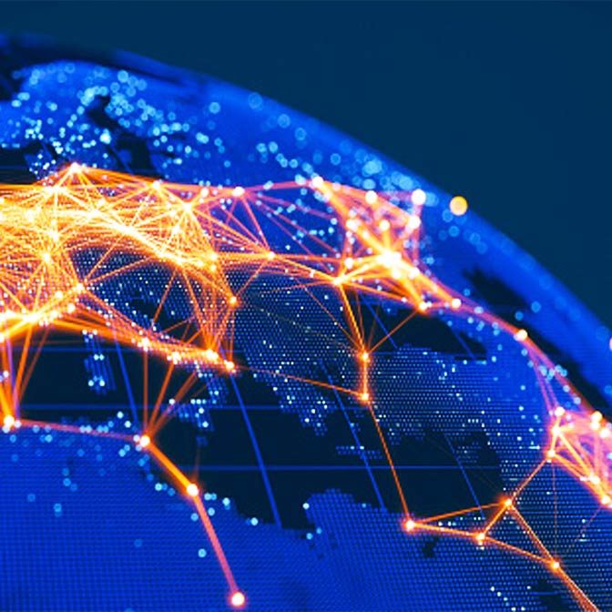 globe with connecting dots