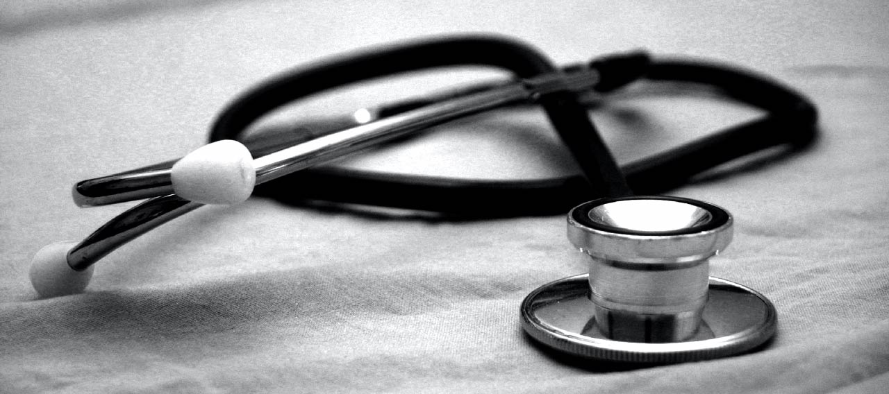 black and white stethoscope