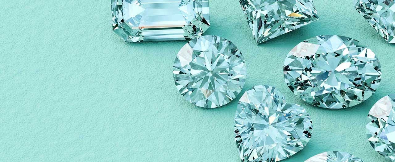 diamonds turquoise background