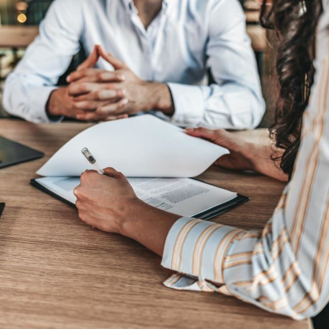 insurance agents reviewing commercial package insurance policy