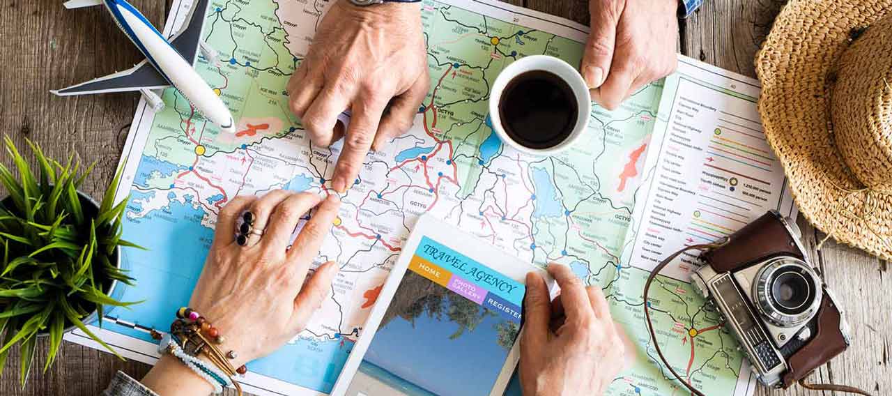 travel planning on map