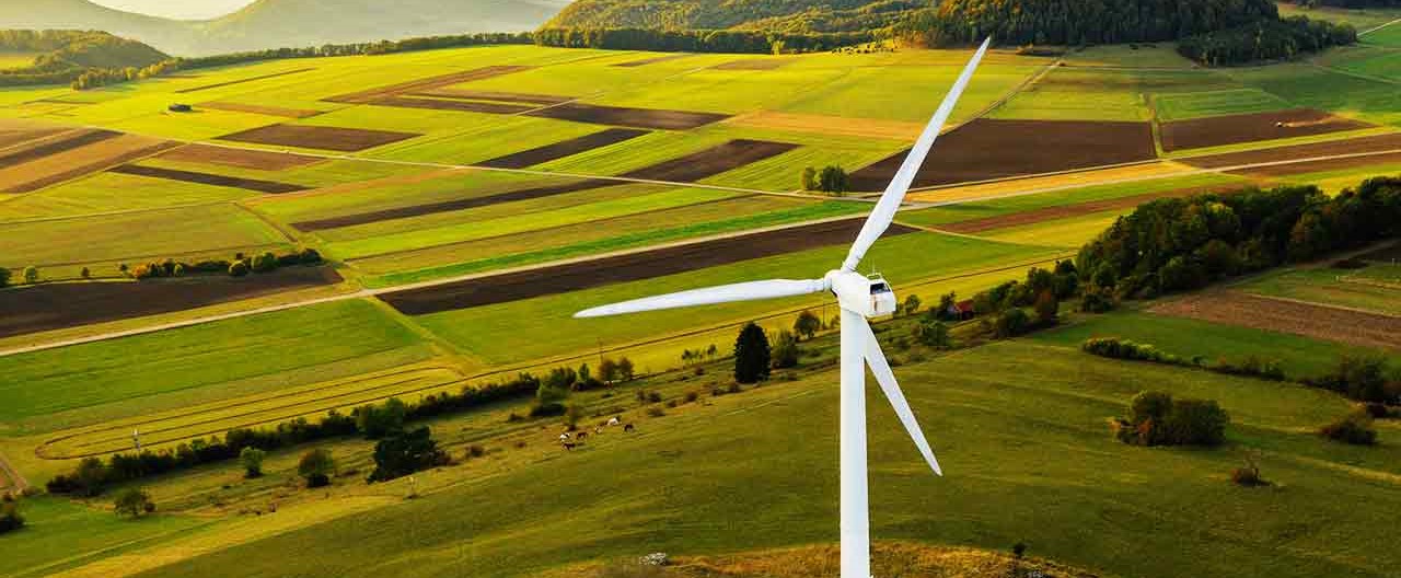 wind turbine in field