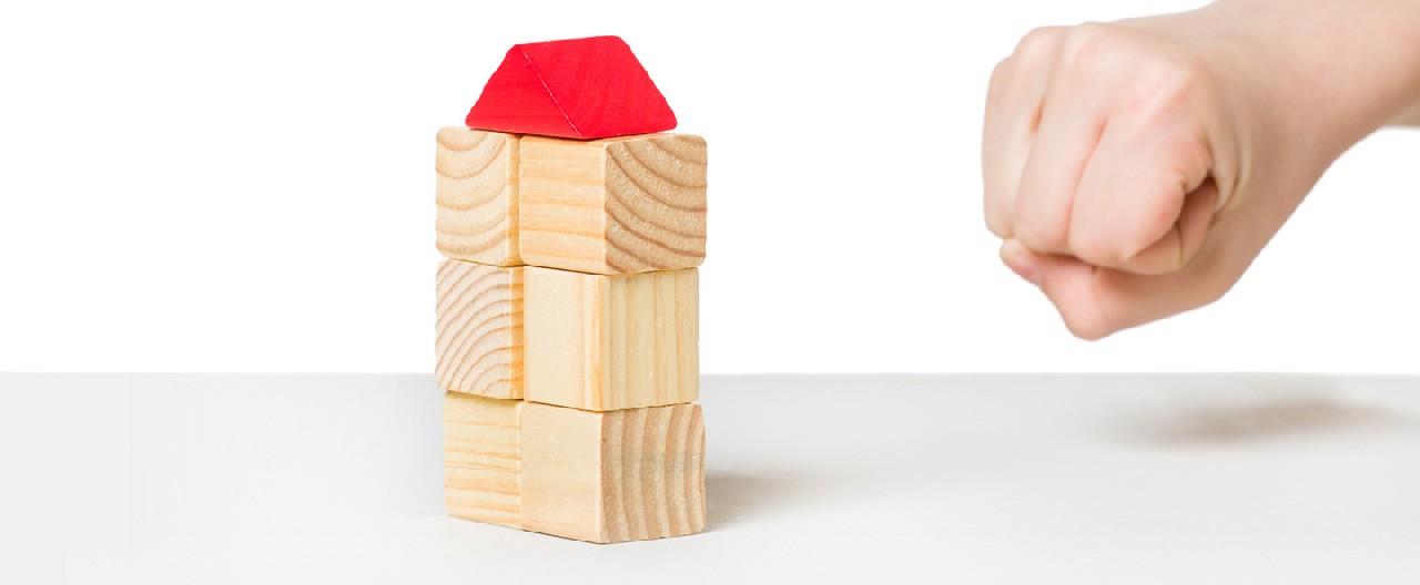 wood blocks and a fist