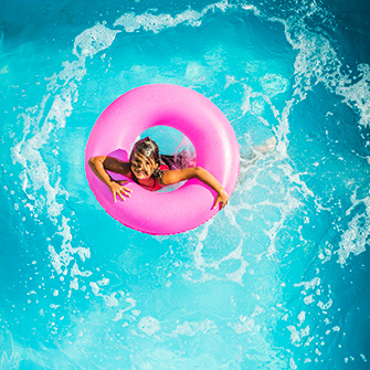 Little girl swimming pool