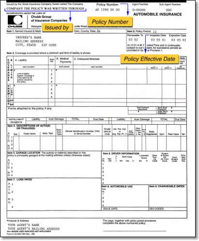 Automobile Policy Sample: